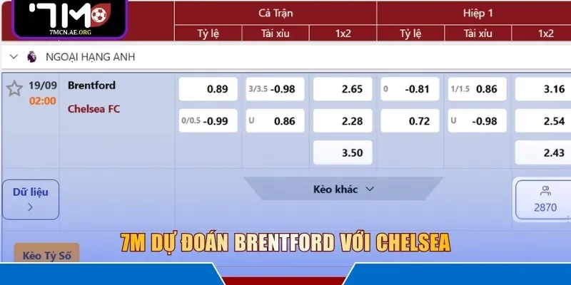 7M dự đoán Brentford với Chelsea