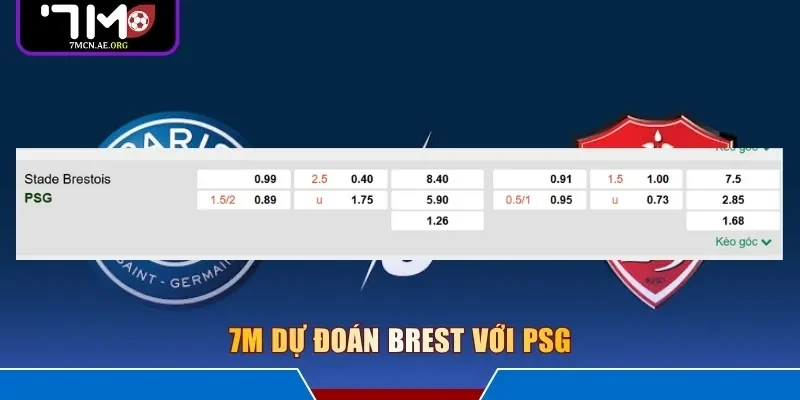 7M dự đoán Brest với PSG